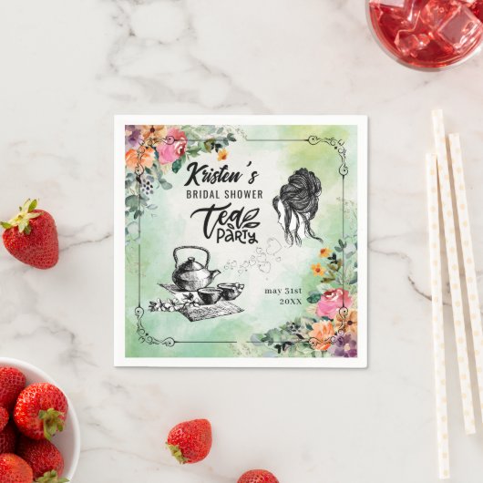 ブライダルシャワーティーパーティー紙ナプキンス スタンダードカクテルナプキン (インサイチュ)