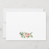 ブライダルシャワーティーパーティー ピンクの花 ゴールド お礼 サンキューカード (裏面)