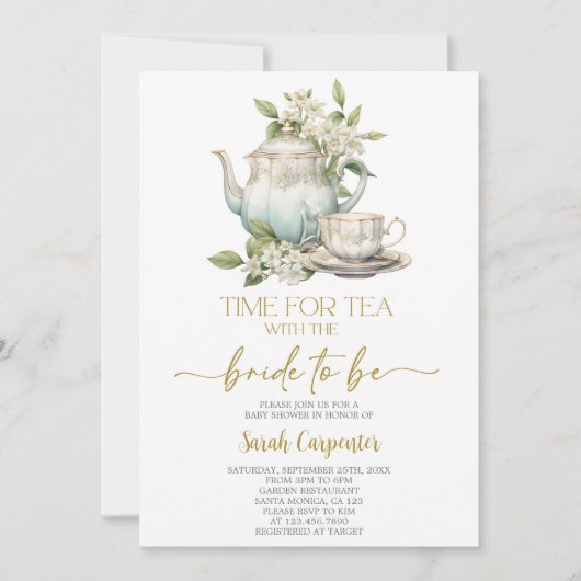 ブライダルシャワーティーパーティー 招待状 (正面)