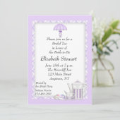 ブライダルシャワーティーパープル 招待状 (スタンド正面)