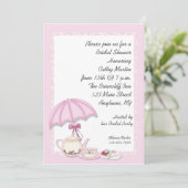 ブライダルシャワーティーピンク 招待状 (スタンド正面)