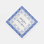 ブライダルシャワーティーランチョンブルーホワイトファームハウス スタンダードランチョンナプキン (角)