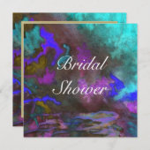 ブライダルシャワーティール(緑がかった色)フュージョン2結婚式招待状 招待状 (正面/裏面)