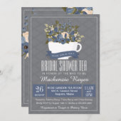 ブライダルシャワーティー招待状、ティーパーティー 招待状 (正面/裏面)