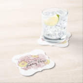 ブライダルシャワーテラコッタアウトラインブーケカスタム ペーパーコースター (インサイチュ)