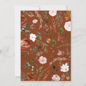 ブライダルシャワーテラコッタスタグ素朴エレガント植物 招待状 (裏面)