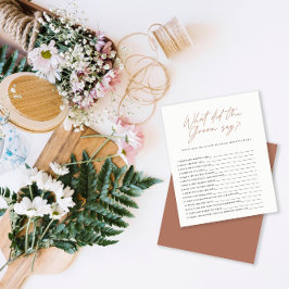 ブライダルシャワーテラコッタ新郎は何と言った