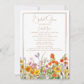 ブライダルシャワーディスプレイシャワーボホワイルドフラワー 招待状 (正面)