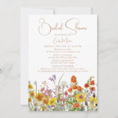 ブライダルシャワーディスプレイ シャワー ボヘミア ワイルドフラワーズ 招待状 (正面)