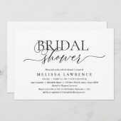 ブライダルシャワーディナーとパーティーモダンエレガント、 招待状 (正面/裏面)