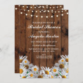 ブライダルシャワーデイジーウッド素朴フローラ招待状 招待状 (正面/裏面)
