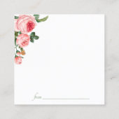 ブライダルシャワーデイトナイトカードブルーイングピンクローズ スクエア名刺 (裏面)