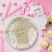 ブライダルシャワーデコーモダンクラフトトロピカル葉 ペーパープレート (パーティー)