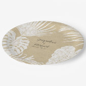 ブライダルシャワーデコーモダンクラフトトロピカル葉 ペーパープレート (アングル)