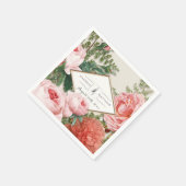 ブライダルシャワーデコールバラ金ゴールドダイヤモンドヴィンテージアート スタンダードカクテルナプキン (角)