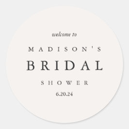 ブライダルシャワートゥープアンドブラックタイポグラフィウェルカム ラウンドシール
