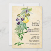 ブライダルシャワートスカーナ植物性レモンのハーブ 招待状 (正面)