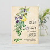 ブライダルシャワートスカーナ植物性レモンのハーブ 招待状 (スタンド正面)