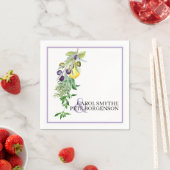 ブライダルシャワートスカーンレモンハーブ花嫁と花婿 スタンダードカクテルナプキン (インサイチュ)