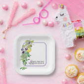 ブライダルシャワートスカーンレモンハーブ花嫁と花婿 ペーパープレート (パーティー)