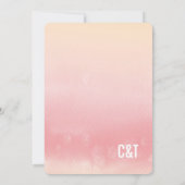 ブライダルシャワートレンディーグラデーション水彩色サンセットサンゴ 招待状 (裏面)