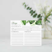 ブライダルシャワートロピカルジャングル葉レシピカード (スタンド正面)
