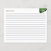 ブライダルシャワートロピカルジャングル葉レシピカード (裏面)