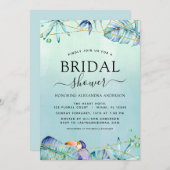 ブライダルシャワートロピカルパームウォーターカラートゥーカン 招待状 (正面/裏面)