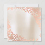 ブライダルシャワートロピカルリーフアイボリーバラ金ゴールド 招待状 (裏面)