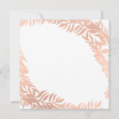 ブライダルシャワートロピカルリーフグリッターバラ金ゴールド 招待状 (裏面)