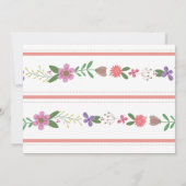 ブライダルシャワートーストフローラコーラルピンク招待状 招待状 (裏面)