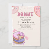 ブライダルシャワードーナツもしマインドかわいいピンクのドーナツ 招待状 (正面)