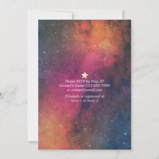 ブライダルシャワーナイトスタースカイ銀河系星座 招待状 (裏面)