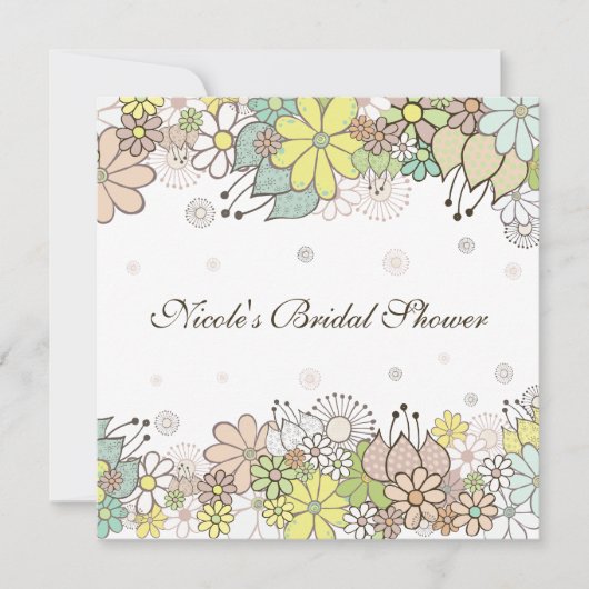 ブライダルシャワーナチュラルホワイトカスタム招待状 招待状 (正面)