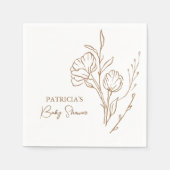 ブライダルシャワーナプキン | エレガント金ゴールドスクリプトスタイル スタンダードカクテルナプキン (正面)