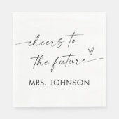 ブライダルシャワーナプキン |ミニマモダンリスト スタンダードランチョンナプキン (正面)