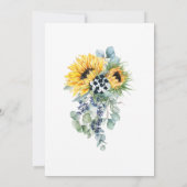 ブライダルシャワーネイビーブルーとヒマワリ 招待状 (裏面)