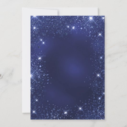 ブライダルシャワーネイビーブルーバルーンの輝きエレガント 招待状 (裏面)