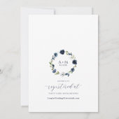 ブライダルシャワーネイビーブルーワイルドフラワーフローラ 招待状 (裏面)