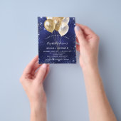 ブライダルシャワーネイビー金ゴールドバルーン予算 チラシ (手)