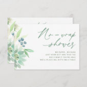 ブライダルシャワーノーラップギフトラベル多肉性サボテン 出欠カード (正面/裏面)