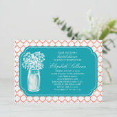 ブライダルシャワーハニカムメイソンジャイルフラワー 招待状 (スタンド正面)