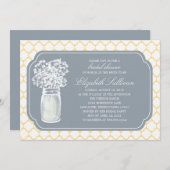 ブライダルシャワーハニカムメイソンジャイルフラワー 招待状 (正面/裏面)