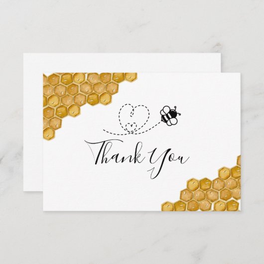 ブライダルシャワーハニカム（昆虫）マルハナバチ サンキューカード (正面/裏面)