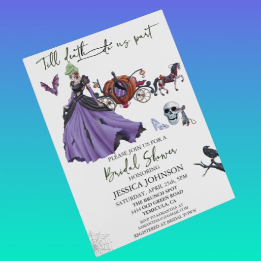 ブライダルシャワーハロウィンゾンビブライドプリンセスイン 招待状