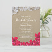 ブライダルシャワーハワイアンビーチウェーブハイビスカスフローラ 招待状 (スタンド正面)