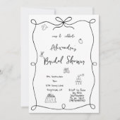 ブライダルシャワーハンドドローシンプルドブお洒落ラック 招待状 (正面)