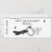 ブライダルシャワーハンドボーディングパス最後の単独飛行 招待状 (裏面)