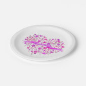 ブライダルシャワーハートフラワーポージアート紙プレート ペーパープレート (アングル)