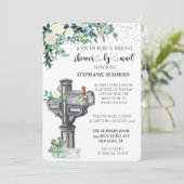 ブライダルシャワーバイメールウォーターカラーユーカリ 招待状 (スタンド正面)